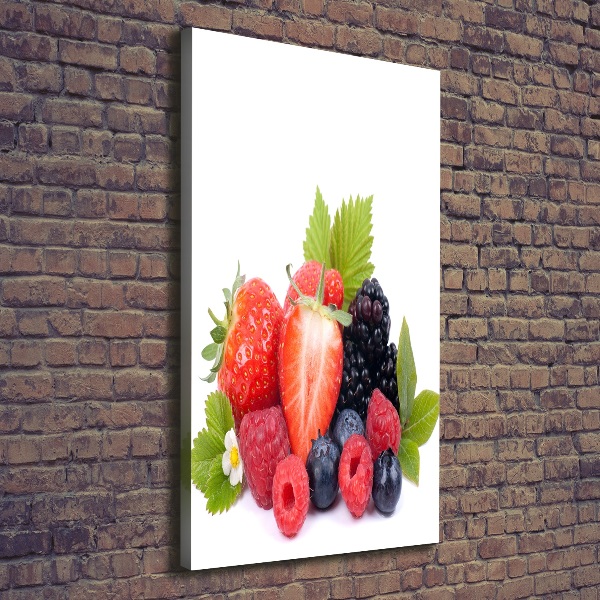 Cuadro canvas decorativo para salón vertical Frutos del bosque