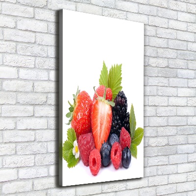 Cuadro canvas decorativo para salón vertical Frutos del bosque