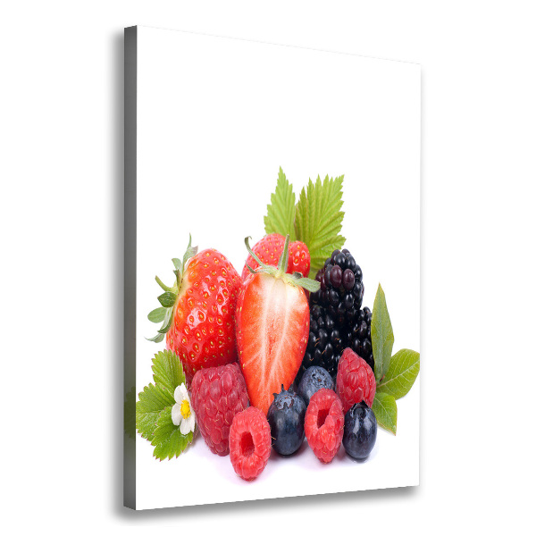 Cuadro canvas decorativo para salón vertical Frutos del bosque