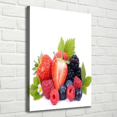Cuadro canvas decorativo para salón vertical Frutos del bosque