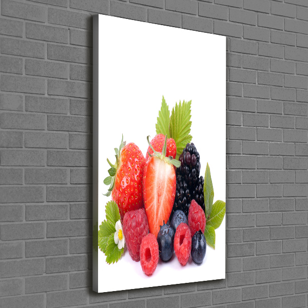 Cuadro canvas decorativo para salón vertical Frutos del bosque