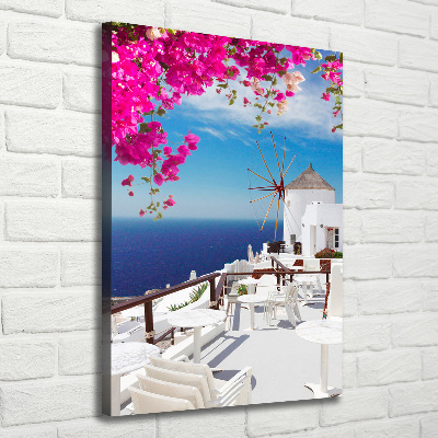 Fotografía en lienzo vertical Santorini, Grecia