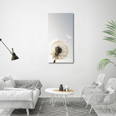 Cuadro canvas decorativo para salón vertical Diente de león