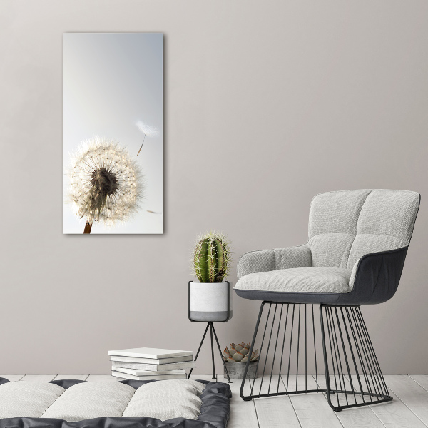Cuadro canvas decorativo para salón vertical Diente de león