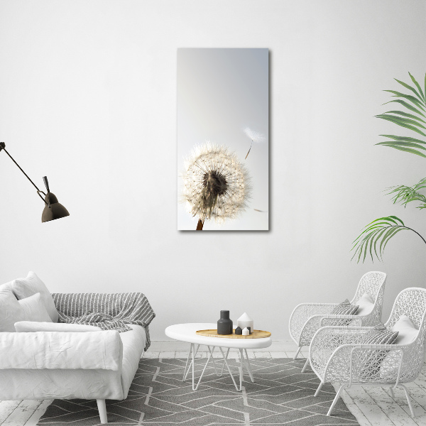 Cuadro canvas decorativo para salón vertical Diente de león
