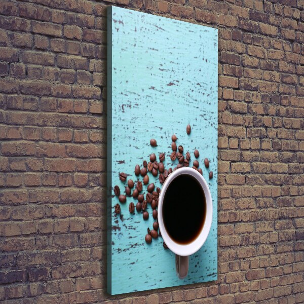 Fotografía en lienzo vertical Una taza de café