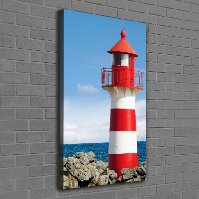 Cuadro canvas decorativo para salón vertical Faro