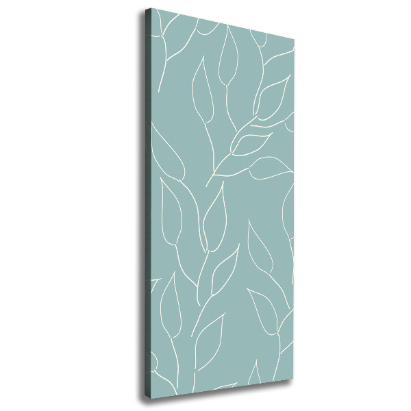Cuadro canvas decorativo para salón vertical Hojas