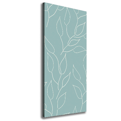 Cuadro canvas decorativo para salón vertical Hojas