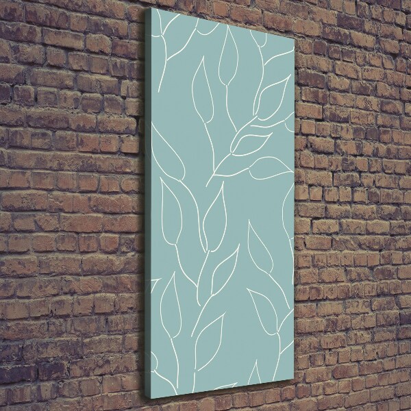 Cuadro canvas decorativo para salón vertical Hojas