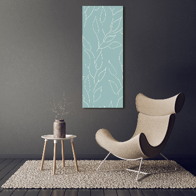 Cuadro canvas decorativo para salón vertical Hojas