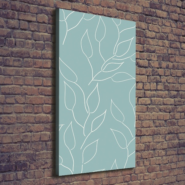 Cuadro canvas decorativo para salón vertical Hojas