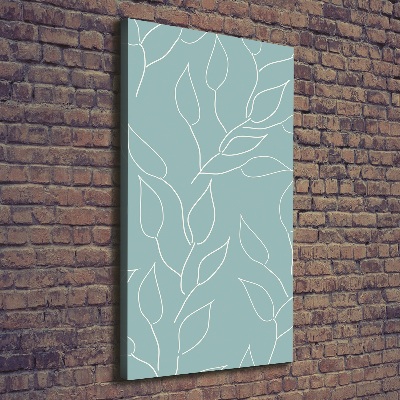 Cuadro canvas decorativo para salón vertical Hojas