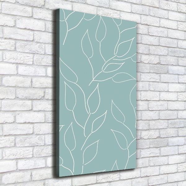 Cuadro canvas decorativo para salón vertical Hojas