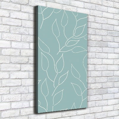 Cuadro canvas decorativo para salón vertical Hojas