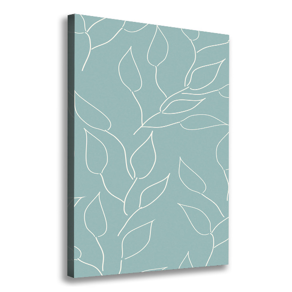 Cuadro canvas decorativo para salón vertical Hojas