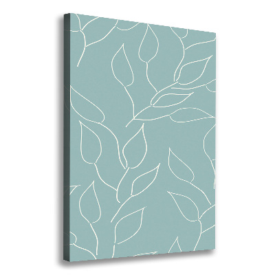 Cuadro canvas decorativo para salón vertical Hojas