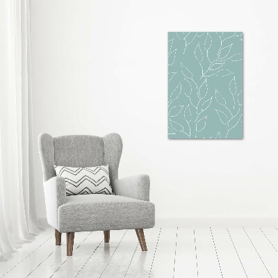 Cuadro canvas decorativo para salón vertical Hojas