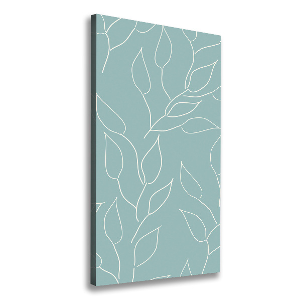 Cuadro canvas decorativo para salón vertical Hojas