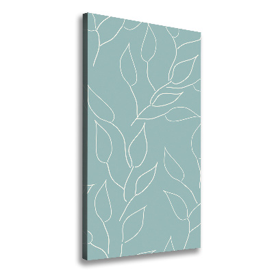 Cuadro canvas decorativo para salón vertical Hojas