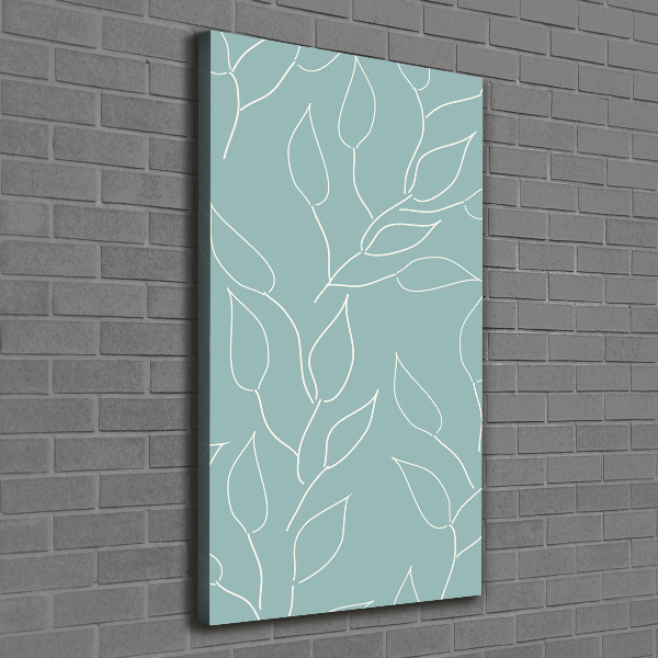 Cuadro canvas decorativo para salón vertical Hojas