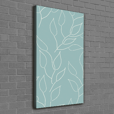 Cuadro canvas decorativo para salón vertical Hojas