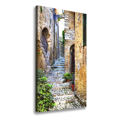 Fotografía en lienzo vertical calles italianas