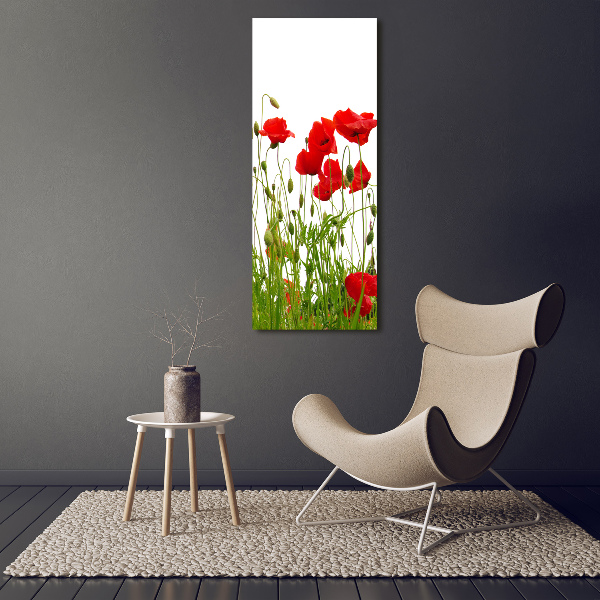 Cuadro moderno en lienzo resistente uv vertical Amapolas de campo