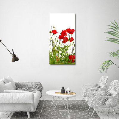Cuadro moderno en lienzo resistente uv vertical Amapolas de campo