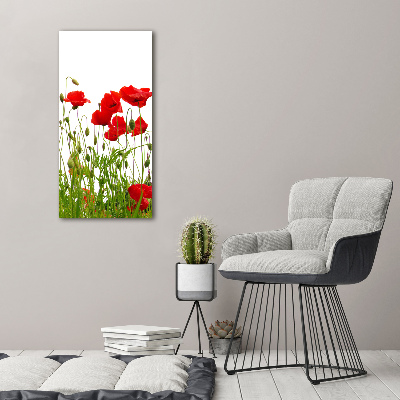 Cuadro moderno en lienzo resistente uv vertical Amapolas de campo
