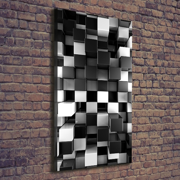 Cuadro moderno en lienzo resistente uv vertical Abstracción cúbica