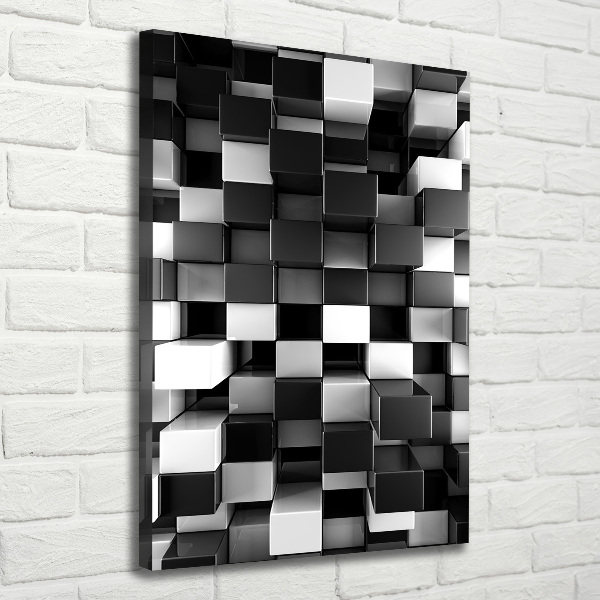Cuadro moderno en lienzo resistente uv vertical Abstracción cúbica