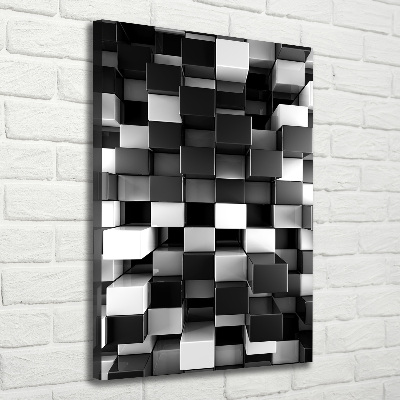 Cuadro moderno en lienzo resistente uv vertical Abstracción cúbica