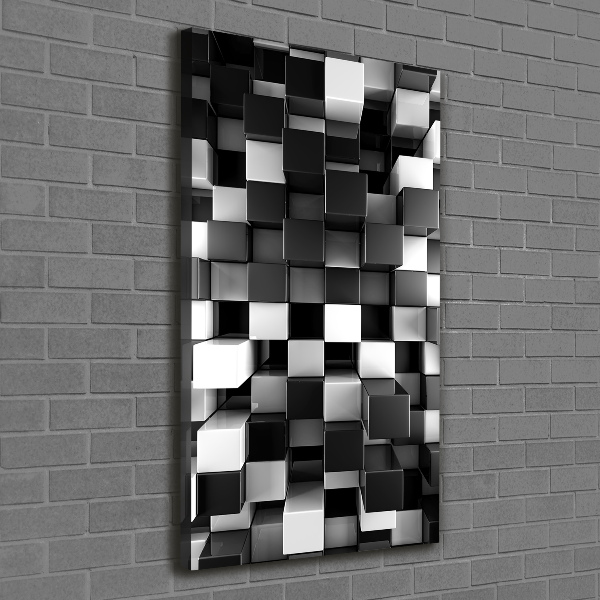 Cuadro moderno en lienzo resistente uv vertical Abstracción cúbica