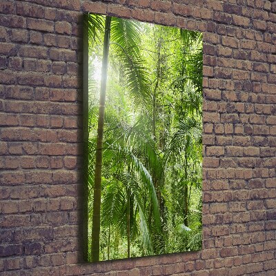 Cuadro canvas decorativo para salón vertical Selva tropical