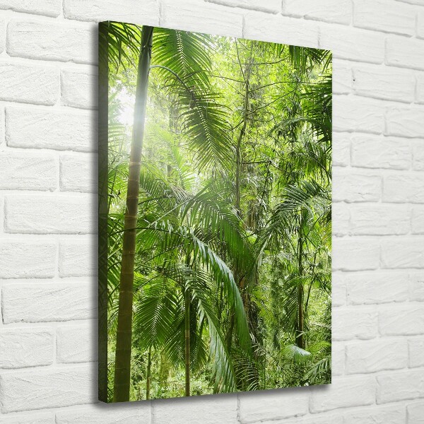 Cuadro canvas decorativo para salón vertical Selva tropical