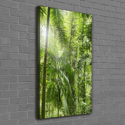 Cuadro canvas decorativo para salón vertical Selva tropical