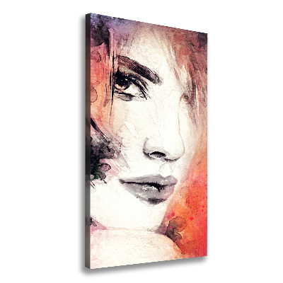Cuadro canvas decorativo para salón vertical Mujer abstracta