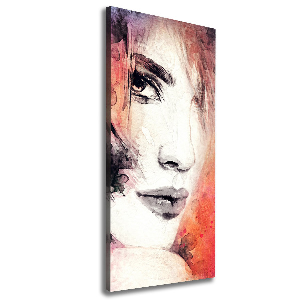 Cuadro canvas decorativo para salón vertical Mujer abstracta