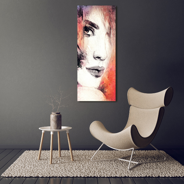 Cuadro canvas decorativo para salón vertical Mujer abstracta