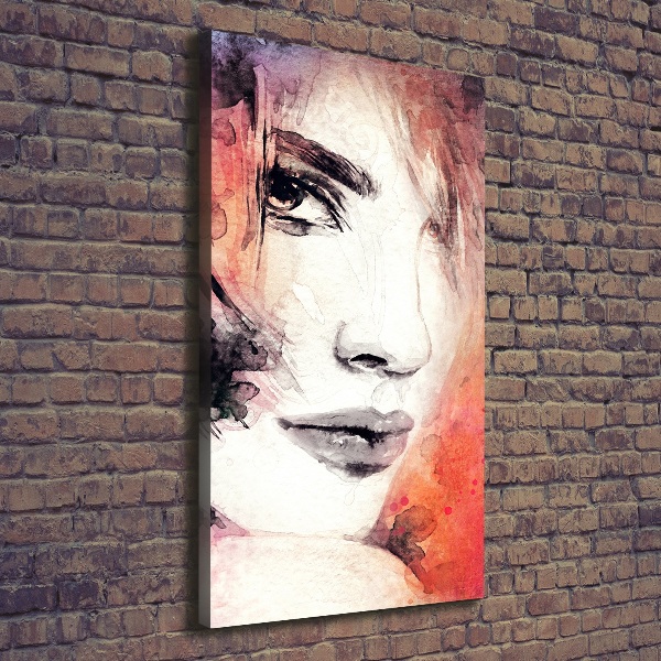 Cuadro canvas decorativo para salón vertical Mujer abstracta