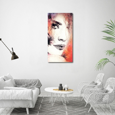 Cuadro canvas decorativo para salón vertical Mujer abstracta