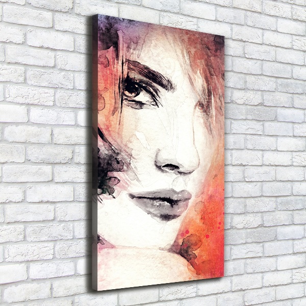 Cuadro canvas decorativo para salón vertical Mujer abstracta