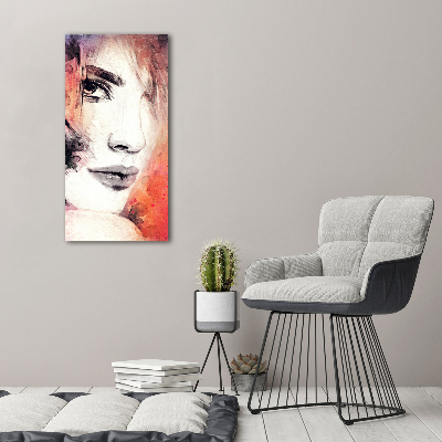 Cuadro canvas decorativo para salón vertical Mujer abstracta
