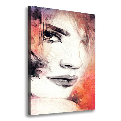 Cuadro canvas decorativo para salón vertical Mujer abstracta