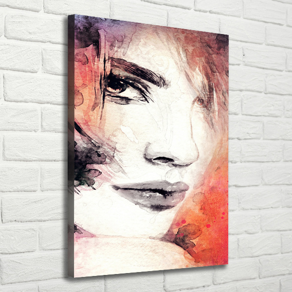 Cuadro canvas decorativo para salón vertical Mujer abstracta