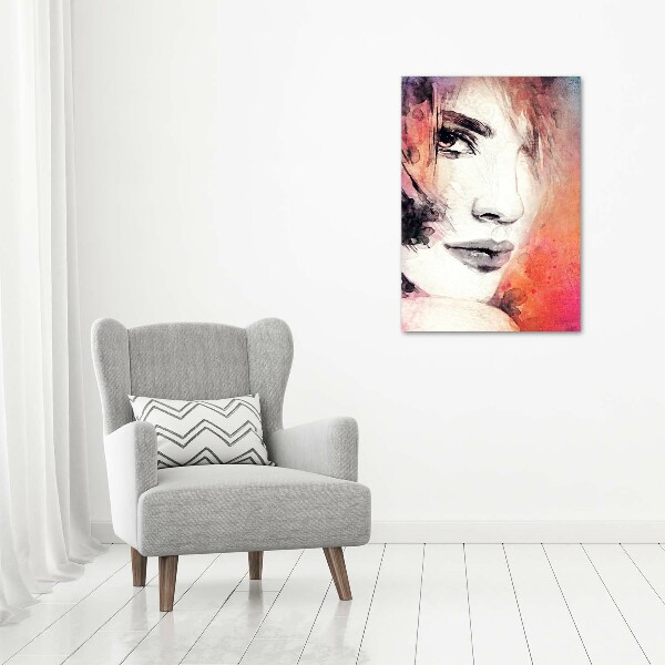 Cuadro canvas decorativo para salón vertical Mujer abstracta