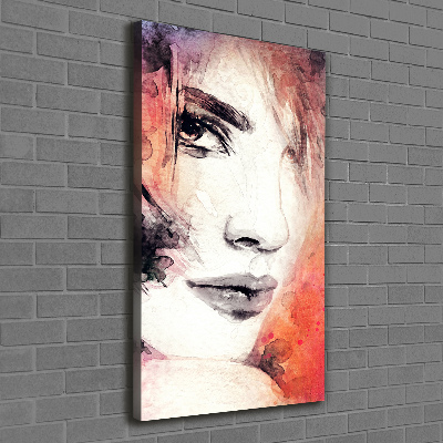 Cuadro canvas decorativo para salón vertical Mujer abstracta
