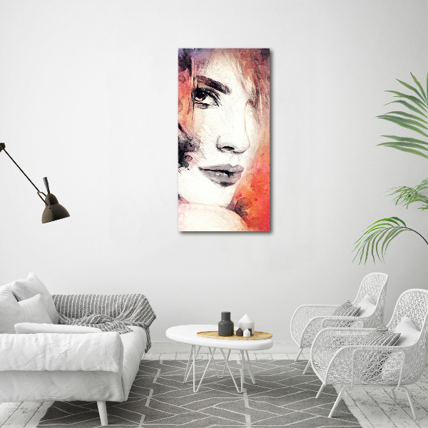 Cuadro canvas decorativo para salón vertical Mujer abstracta