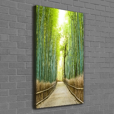 Fotografía en lienzo vertical bosque de bambú